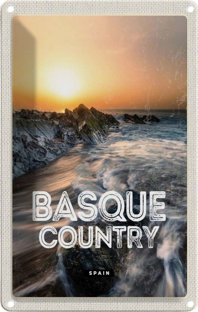 [LA-1781865] Blechschild 18x12 cm Basque Country Spain Baskenland Bildmotiv Reisemotiv Abenteuer Reisen Urlaub