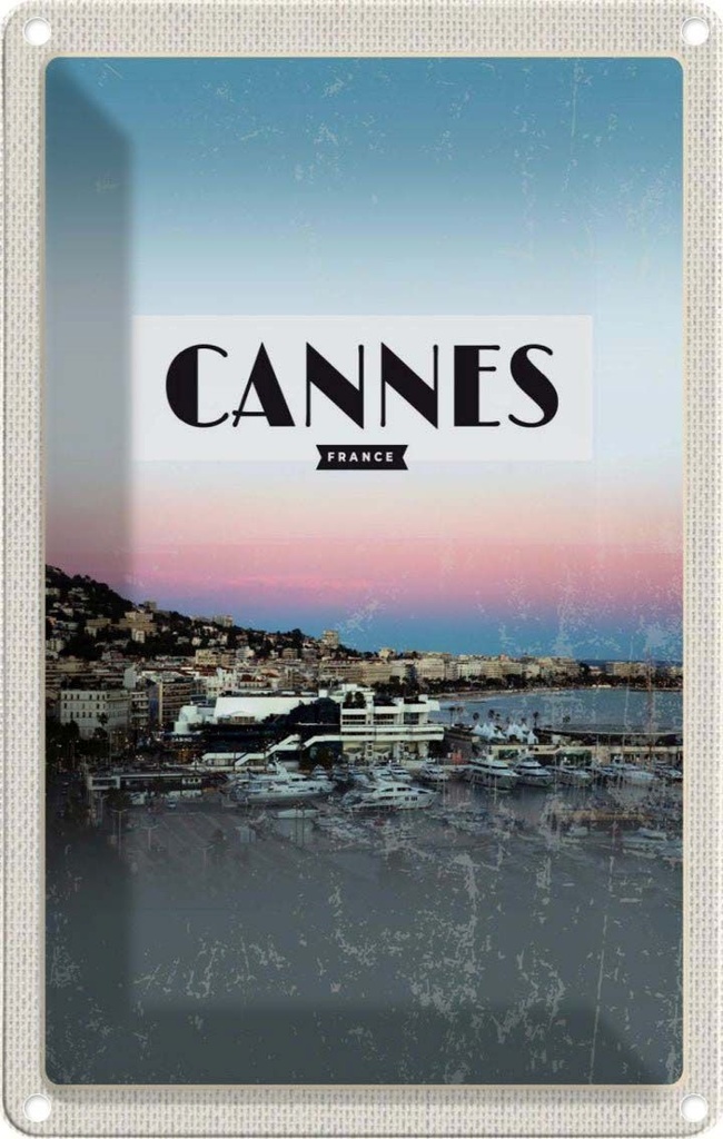 [LA-1781873] Blechschild 18x12 cm Cannes France Panorama Bild Bildmotiv Reisemotiv Abenteuer Reisen Urlaub