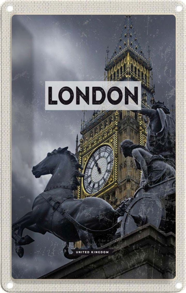 [LA-1781891] Blechschild 18x12 cm London Big Urlaub Ben Queen Elizabeth Tower Bildmotiv Reisemotiv Abenteuer Reisen