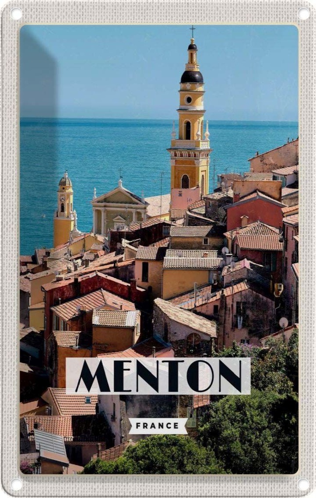 [LA-1781898] Blechschild 18x12 cm Manton France MeerGeschenk Bildmotiv Reisemotiv Abenteuer Reisen Urlaub