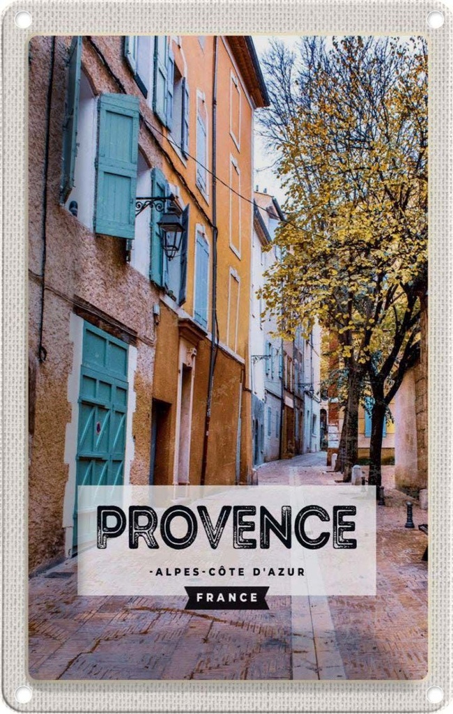 [LA-1781910] Blechschild 18x12 cm Provence Alpes-Côte d'Azur France Bildmotiv Reisemotiv Abenteuer Reisen Urlaub
