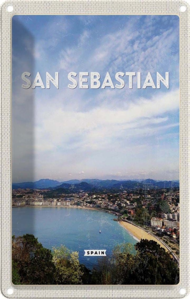 [LA-1781915] Blechschild 18x12 cm San Sebastian Spain MeerSonne Bildmotiv Reisemotiv Abenteuer Reisen Urlaub
