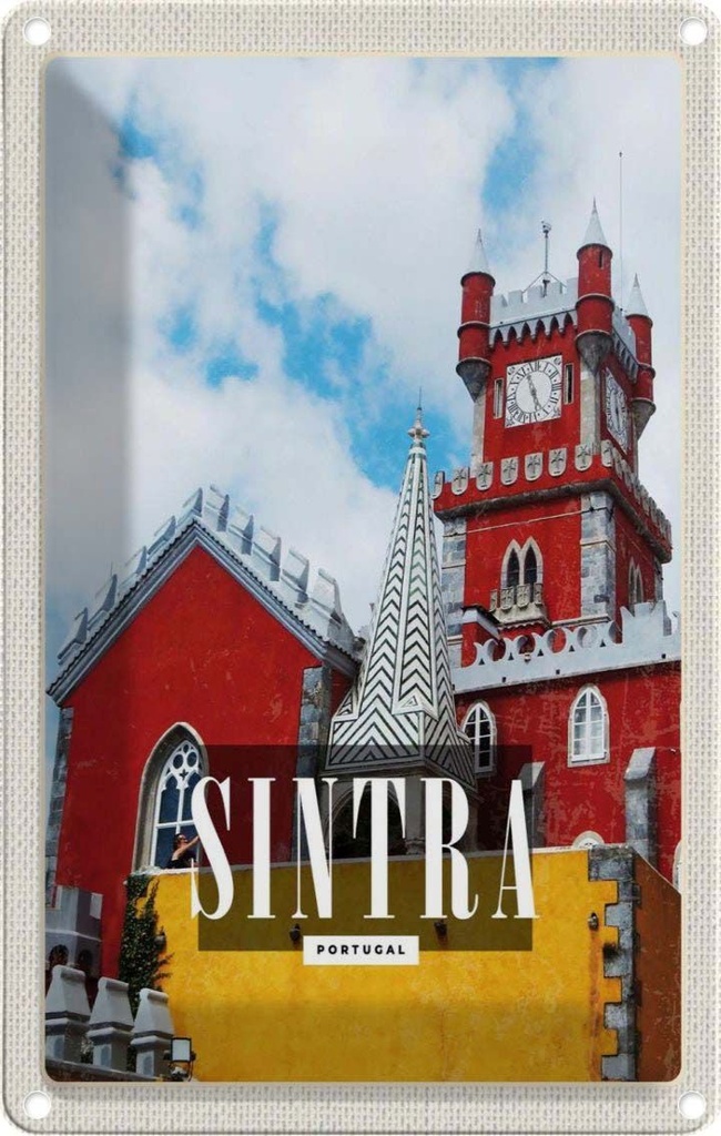 [LA-1781917] Blechschild 18x12 cm Sintra Portugal Reiseziel Bildmotiv Reisemotiv Abenteuer Reisen Urlaub