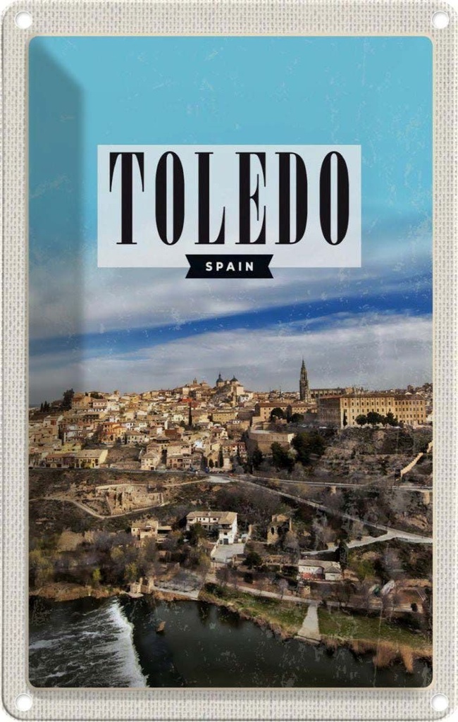 [LA-1781922] Blechschild 18x12 cm Toledo Spain Panorama Stadt Bildmotiv Reisemotiv Abenteuer Reisen Urlaub