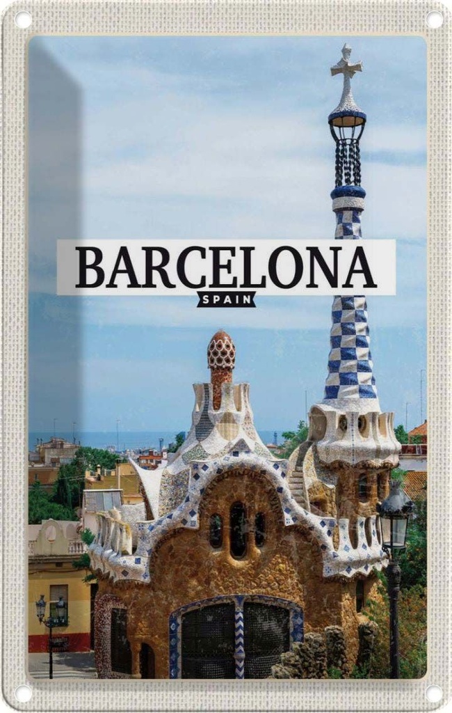[LA-1781926] Blechschild 18x12 cm Barcelona Spainsort Meer Bildmotiv Reisemotiv Abenteuer Reisen Urlaub