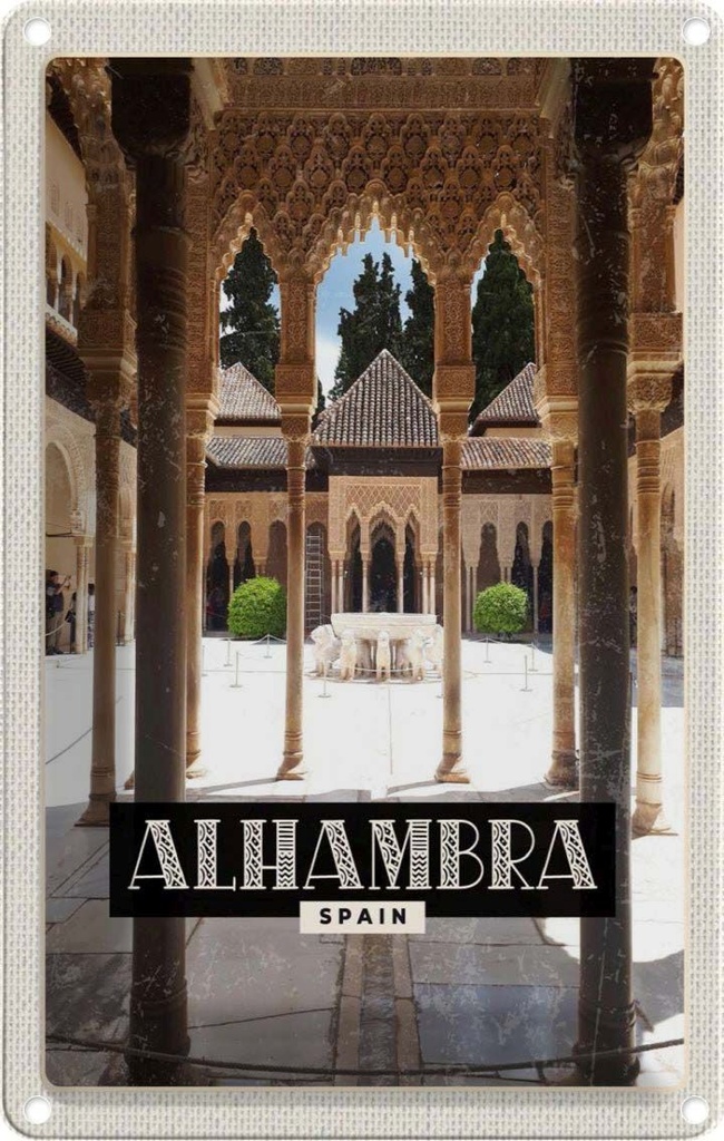 [LA-1781927] Blechschild 18x12 cm Alhambra Spain Tourismus Bildmotiv Reisemotiv Abenteuer Reisen Urlaub