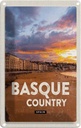 Blechschild 18x12 cm Basque Country Spain Sonnenuntergang Bildmotiv Reisemotiv Abenteuer Reisen Urlaub