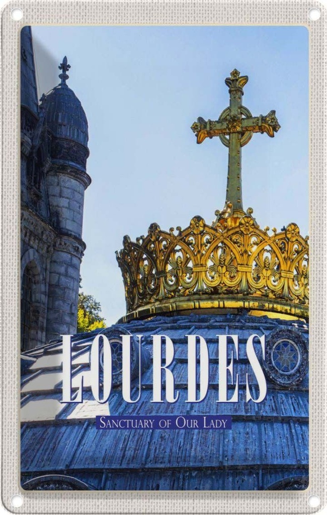 [LA-1781948] Blechschild 18x12 cm Lourdes Sanctuary Urlaub of our lady Geschenk Bildmotiv Reisemotiv Abenteuer Reisen
