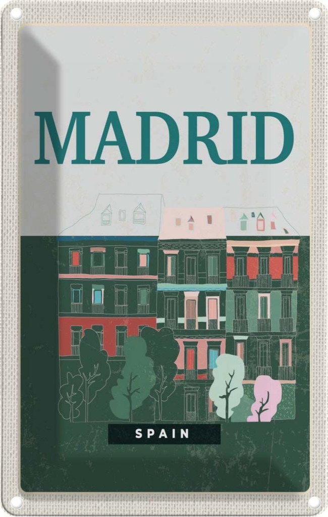 [LA-1781950] Blechschild 18x12 cm Madrid Spain Erringungen Retro Bildmotiv Reisemotiv Abenteuer Reisen Urlaub