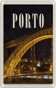 Blechschild 18x12 cm Porto Portugal Brücke Nacht Bild Bildmotiv Reisemotiv Abenteuer Reisen Urlaub