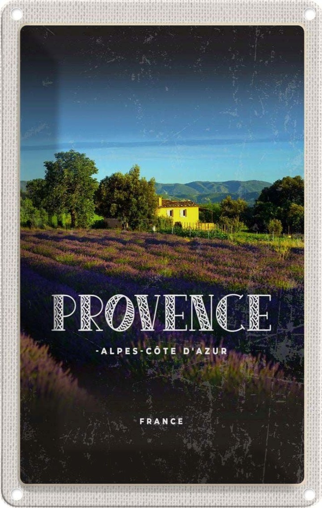 [LA-1781962] Blechschild 18x12 cm Provence-Alpes-Côte d'Azur France Bildmotiv Reisemotiv Abenteuer Reisen Urlaub