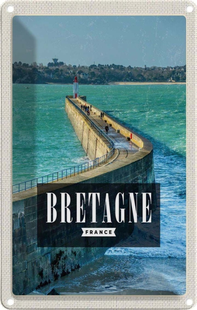 [LA-1781974] Blechschild 18x12 cm Bretagne France Reiseziel Bildmotiv Reisemotiv Abenteuer Reisen Urlaub