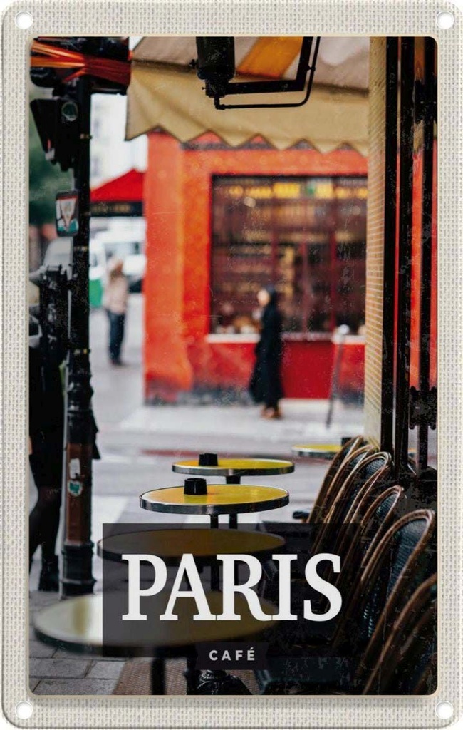 [LA-1781975] Blechschild 18x12 cm Paris Cafe Restaurant Reiseziel Bildmotiv Reisemotiv Abenteuer Reisen Urlaub