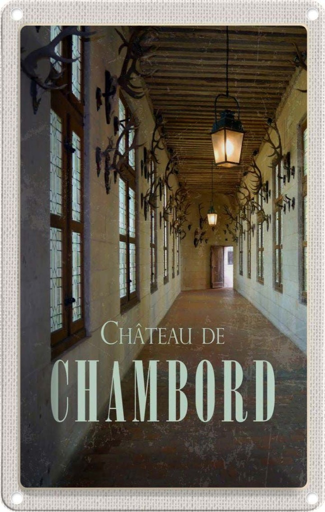 [LA-1781979] Blechschild 18x12 cm Chateau de chambord Schloss Geschenk Bildmotiv Reisemotiv Abenteuer Reisen Urlaub