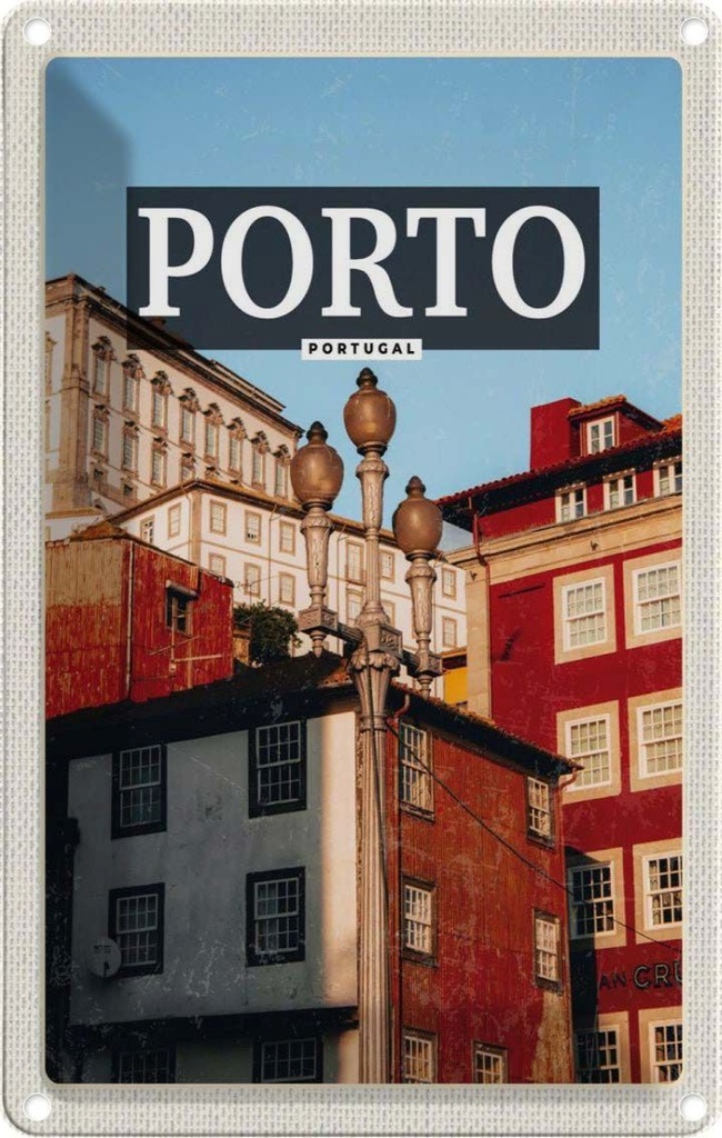 [LA-1781997] Blechschild 18x12 cm Porto Portugal Altstadt Tourismus Bildmotiv Reisemotiv Abenteuer Reisen Urlaub