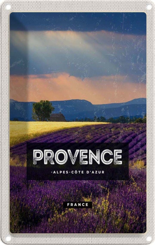 [LA-1781998] Blechschild 18x12 cm Provence Alpes Cote d'Azur Geschenk Bildmotiv Reisemotiv Abenteuer Reisen Urlaub