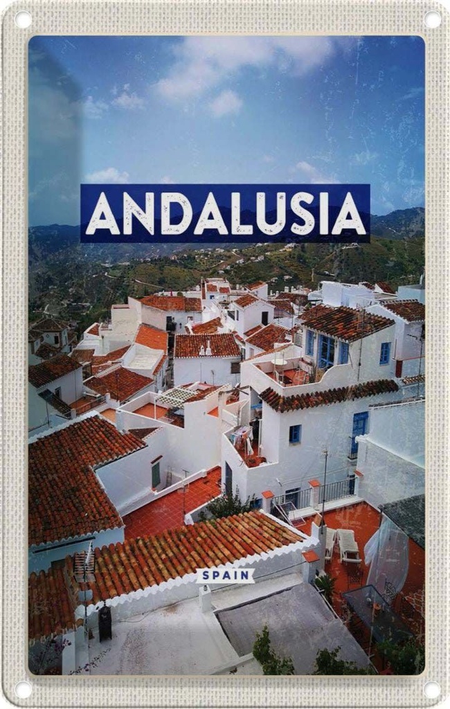 [LA-1782004] Blechschild 18x12 cm Andalusia Spain Panorama Tourismus Bildmotiv Reisemotiv Abenteuer Reisen Urlaub