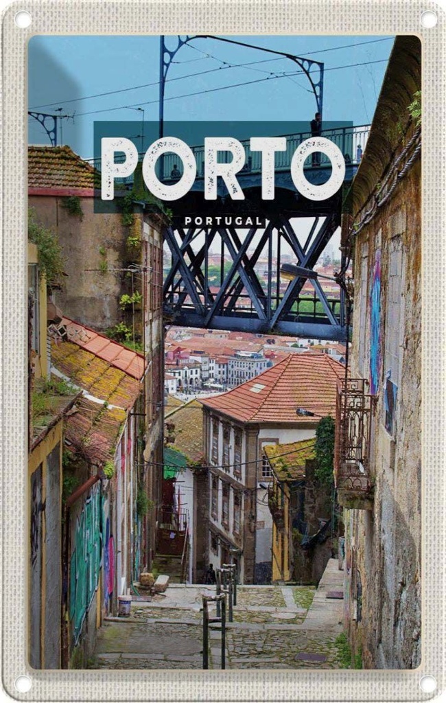 [LA-1782027] Blechschild 18x12 cm Porto portugal Altstadt Bild Bildmotiv Reisemotiv Abenteuer Reisen Urlaub