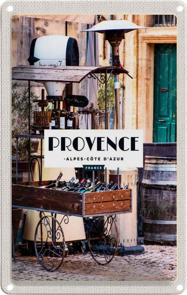 [LA-1782028] Blechschild 18x12 cm Provence Alpes cote d`Azur Bildmotiv Reisemotiv Abenteuer Reisen Urlaub