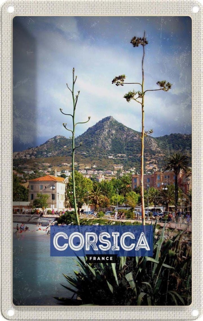 [LA-1782034] Blechschild 18x12 cm Corsica France Frankreich Panorama Abenteuer Reisen Urlaub