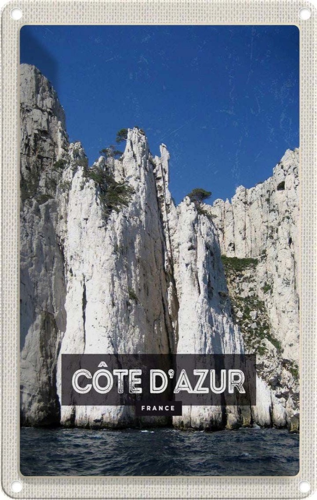 [LA-1782035] Blechschild 18x12 cm Cote d´Azur France Tourismus Bildmotiv Reisemotiv Abenteuer Reisen Urlaub
