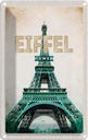 Blechschild 18x12 cm Eiffel Tower Retro Tourismus Bildmotiv Reisemotiv Abenteuer Reisen Urlaub