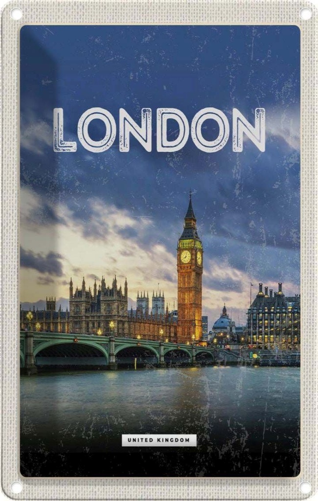 [LA-1782039] Blechschild 18x12 cm London United Kingdom Bildmotiv Reisemotiv Abenteuer Reisen Urlaub
