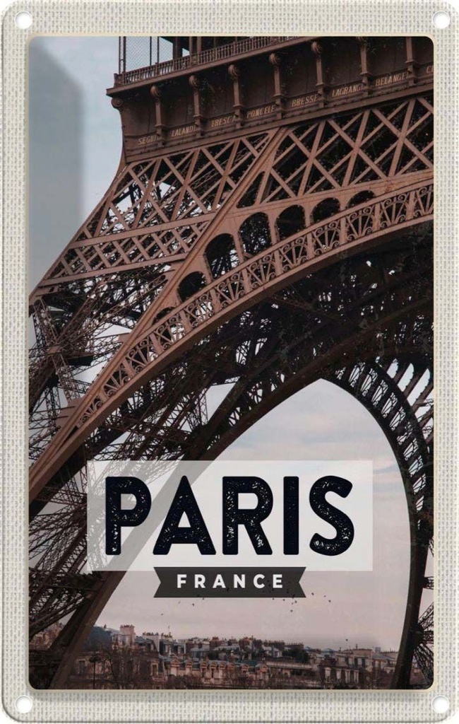 [LA-1782046] Blechschild 18x12 cm Paris France Reiseziel Tourismus Bildmotiv Reisemotiv Abenteuer Reisen Urlaub