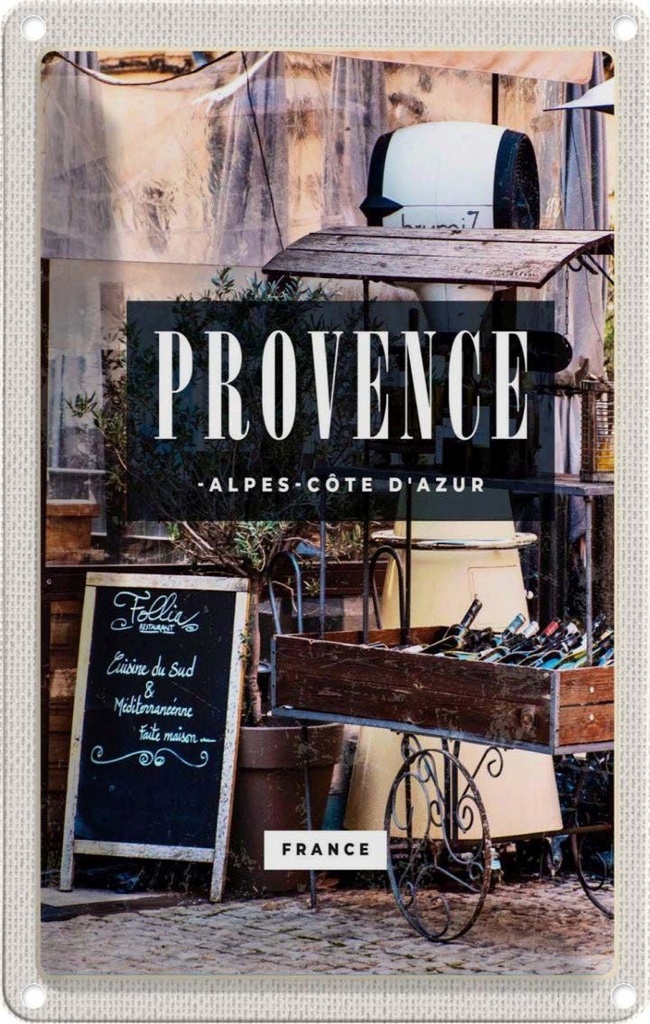 [LA-1782047] Blechschild 18x12 cm Provende alpes cote d´azur France Bildmotiv Reisemotiv Abenteuer Reisen Urlaub