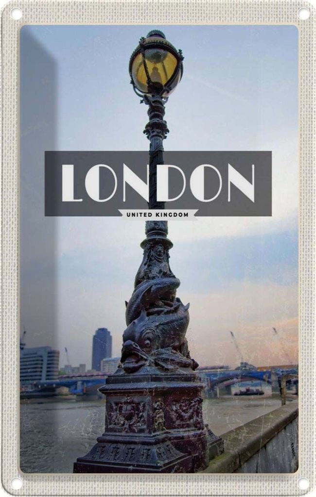 [LA-1782056] Blechschild 18x12 cm London United Kingdom Retro Poster Bildmotiv Reisemotiv Abenteuer Reisen Urlaub
