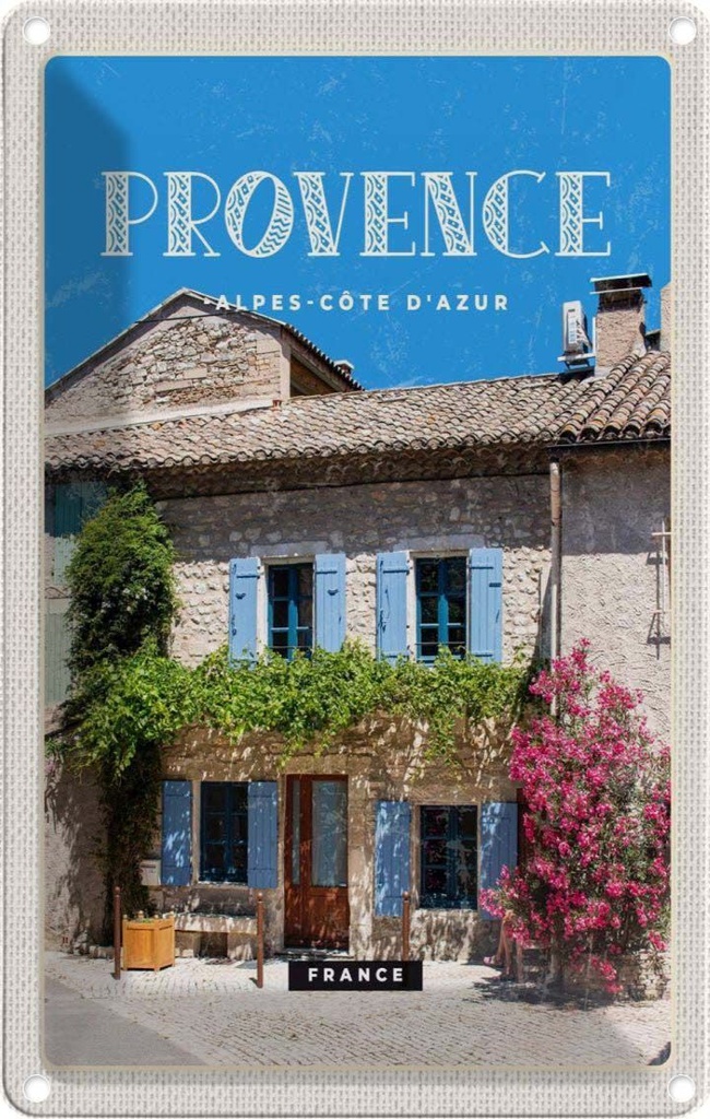 [LA-1782063] Blechschild 18x12 cm Provence alpes-cote d´Azur Altstadt Bildmotiv Reisemotiv Abenteuer Reisen Urlaub