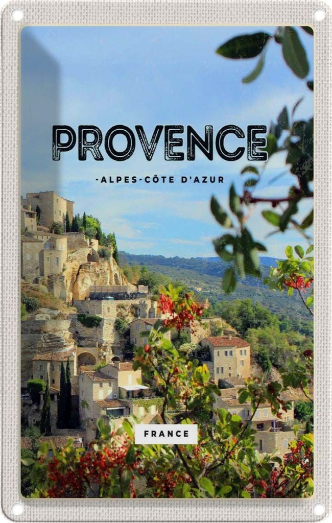 [LA-1782075] Blechschild 18x12 cm provence France Panorama Bild Bildmotiv Reisemotiv Abenteuer Reisen Urlaub