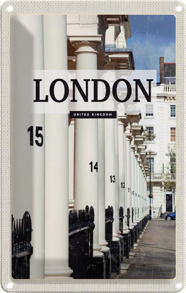 [LA-1782083] Blechschild 18x12 cm London United Kingdom Stadt Retro Bildmotiv Reisemotiv Abenteuer Reisen Urlaub