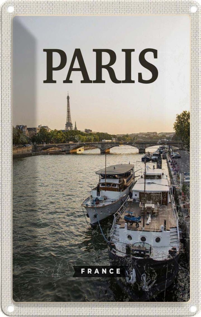 [LA-1782086] Blechschild 18x12 cm Paris France Reiseziel Tourismus Bildmotiv Reisemotiv Abenteuer Reisen Urlaub