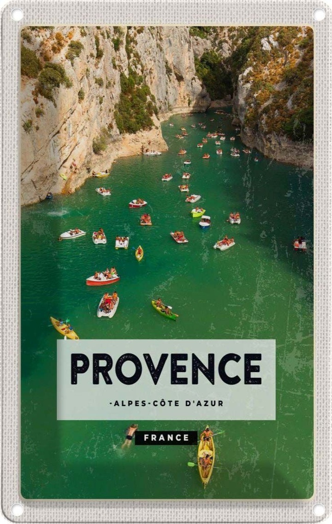 [LA-1782087] Blechschild 18x12 cm Provence cote d'azur France Bildmotiv Reisemotiv Abenteuer Reisen Urlaub