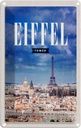 Blechschild 18x12 cm Eiffel tower Panorama Bild Retro Bildmotiv Reisemotiv Abenteuer Reisen Urlaub