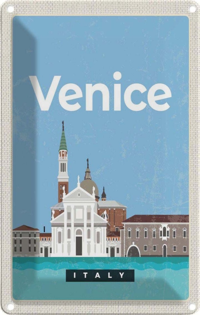 [LA-1782105] Blechschild 18x12 cm Venice Italy Ansicht Bild Geschenk Abenteuer Reisen Urlaub