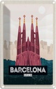 Blechschild 18x12 cm Barcelona Spain malerisches Bild Bildmotiv Reisemotiv Abenteuer Reisen Urlaub