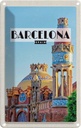 Blechschild 18x12 cm Barcelona Reiseziel Mosaikstil Bildmotiv Reisemotiv Abenteuer Reisen Urlaub