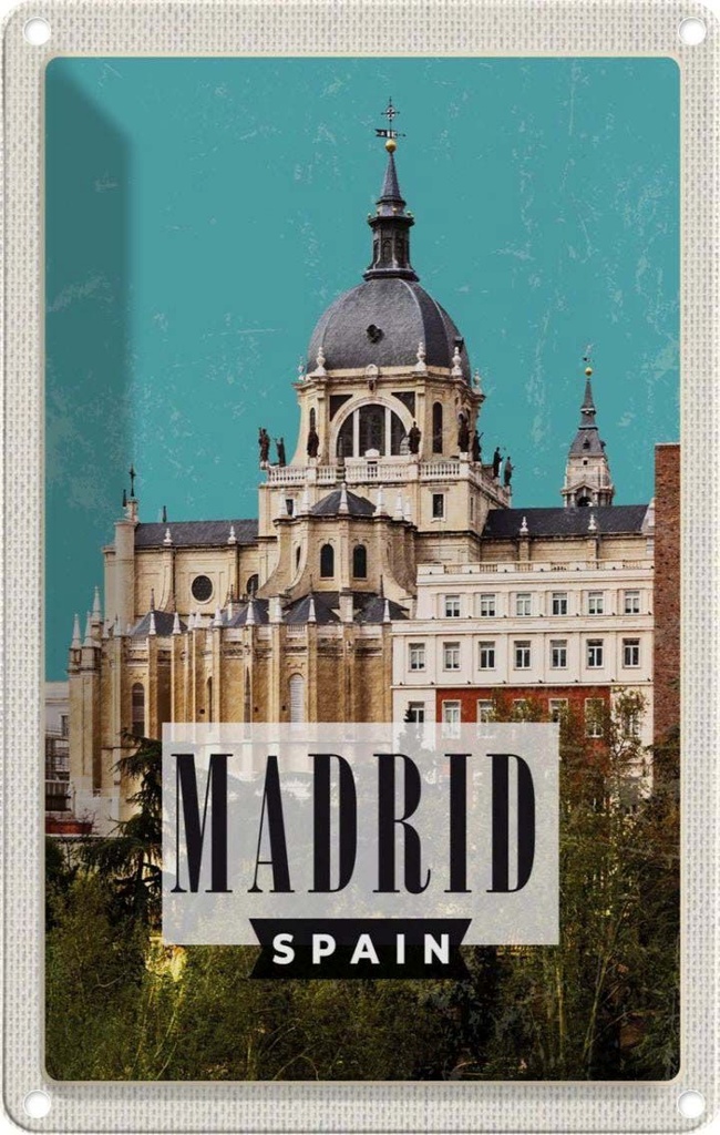 [LA-1782118] Blechschild 18x12 cm Madrid Spaniensort Geschenk Bildmotiv Reisemotiv Abenteuer Reisen Urlaub