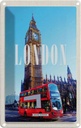 Blechschild 18x12 cm London red Reisen Urlaub Bus roter Big Ben Bildmotiv Reisemotiv Abenteuer