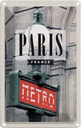 Blechschild 18x12 cm Paris France Metro Reiseziel Bildmotiv Reisemotiv Abenteuer Reisen Urlaub