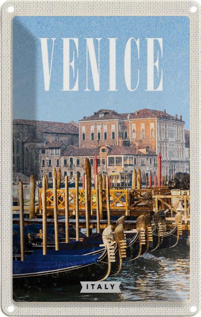 [LA-1782125] Blechschild 18x12 cm Venice Italy Venedig Italien Retro Bildmotiv Reisemotiv Abenteuer Reisen Urlaub