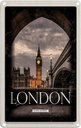 Blechschild 18x12 cm London UK Urlaub Big Ben Nacht Retro Bildmotiv Reisemotiv Abenteuer Reisen
