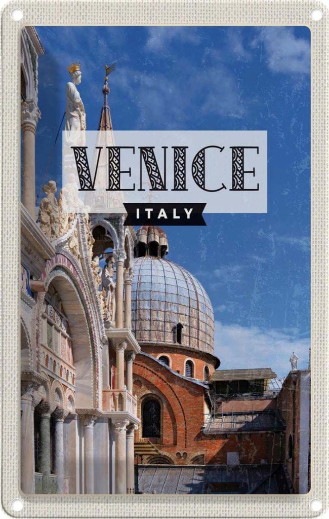 [LA-1782140] Blechschild 18x12 cm Venice Italien Architektur Bildmotiv Reisemotiv Abenteuer Reisen Urlaub Häuser
