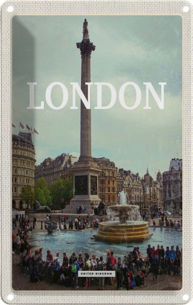 [LA-1782147] Blechschild 18x12 cm London England Mittelalter Bild Bildmotiv Reisemotiv Abenteuer Reisen Urlaub
