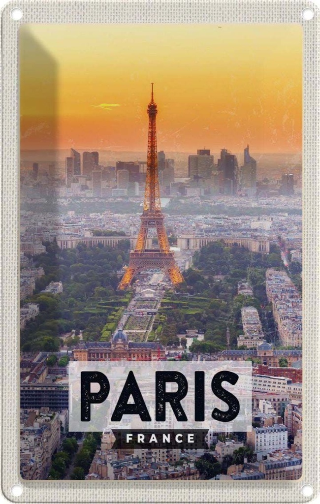 [LA-1782149] Blechschild 18x12 cm Paris Frankreich Eiffelturm Abenteuer Reisen Urlaub