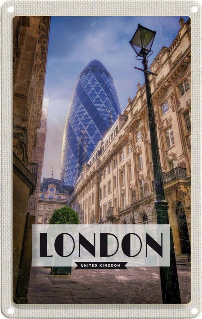 [LA-1782152] Blechschild 18x12 cm London England Mittelalter Bild Bildmotiv Reisemotiv Abenteuer Reisen Urlaub