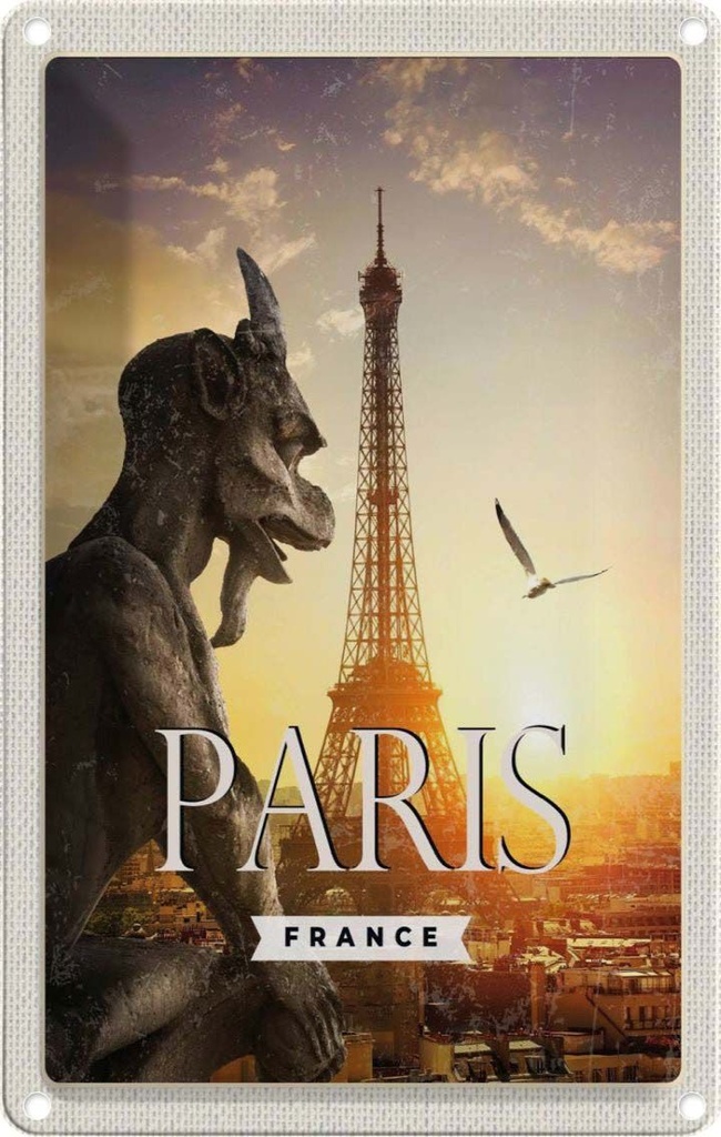 [LA-1782154] Blechschild 18x12 cm Paris FrankreichArchitektur Häuser Architektur