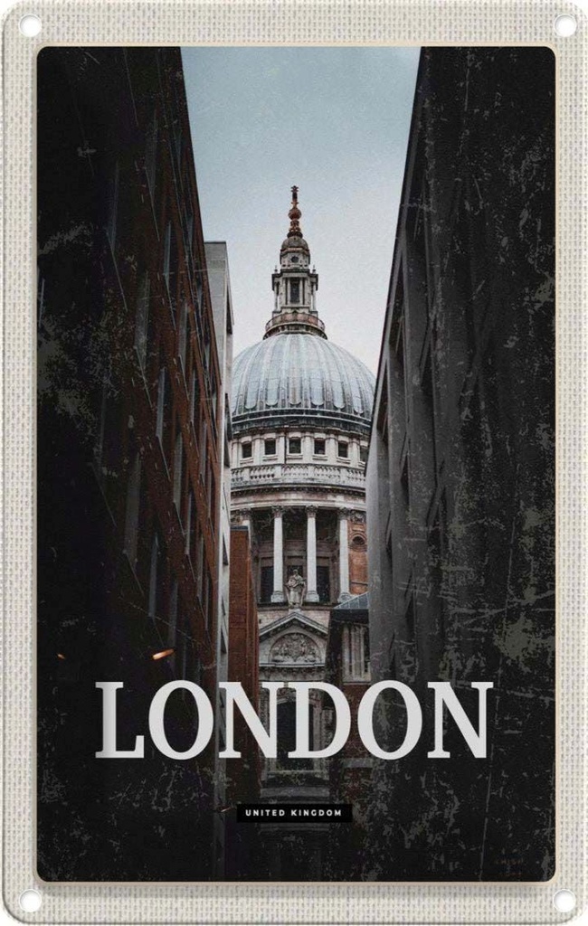 [LA-1782160] Blechschild 18x12 cm London UK Ausblick Panorama Bildmotiv Reisemotiv Abenteuer Reisen Urlaub